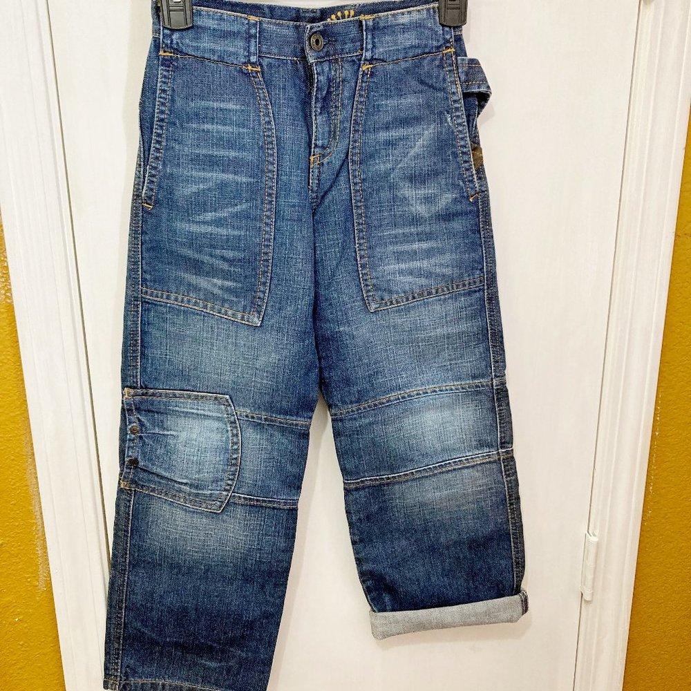 Replay & Sons youth boys Physical Education patchwork leather pocket jeans 23x24